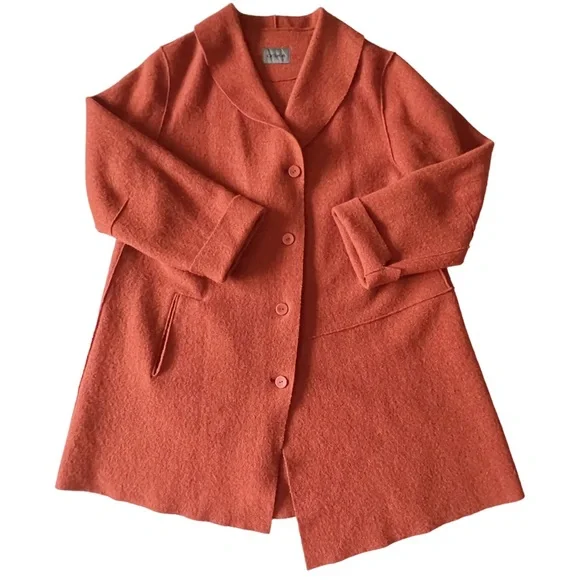 Oska Boiled Wool Asymmetrical Rust CoatOSKA 4 (12/14)